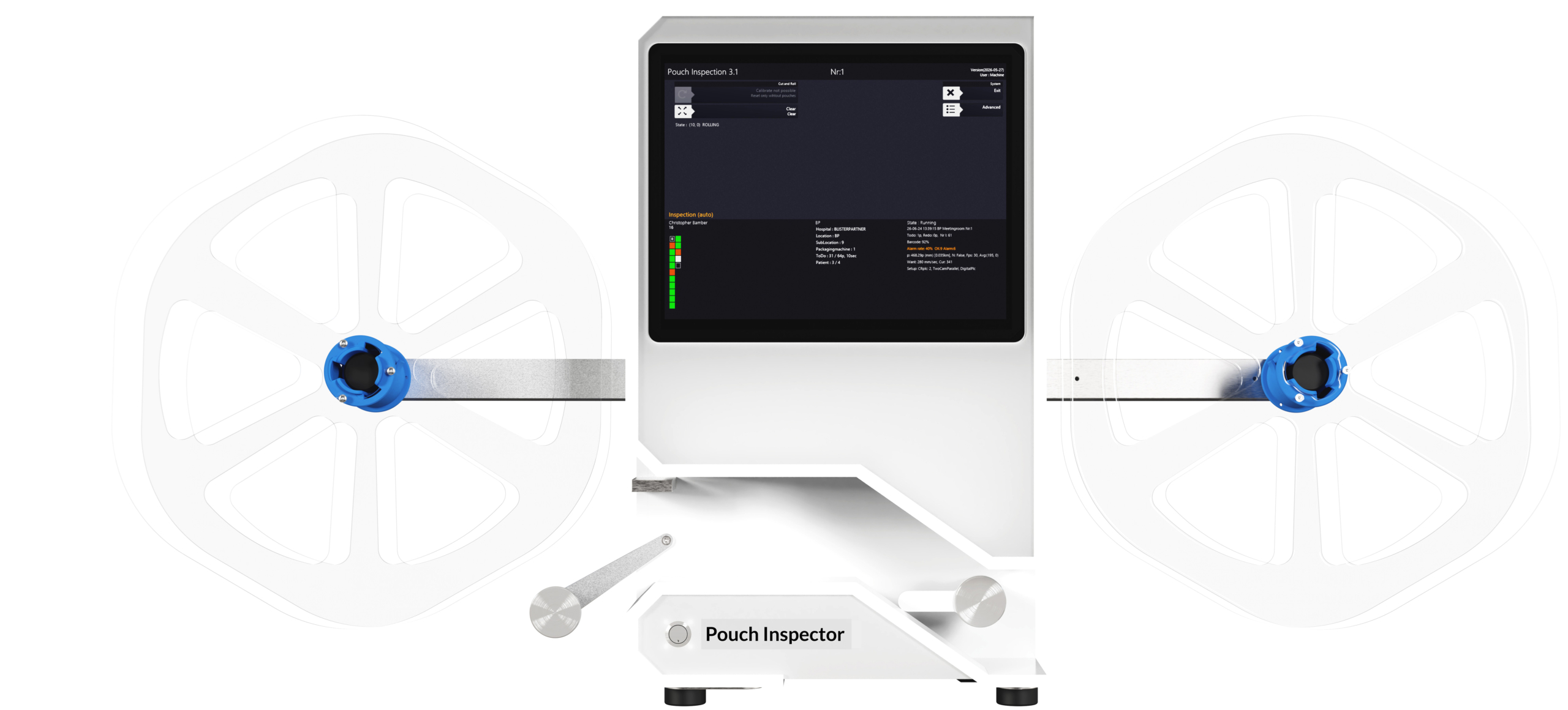 Pouch Inspector mit Reel-to-Reel